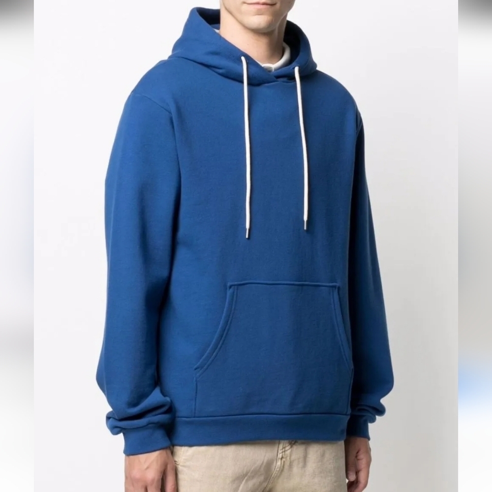 John Elliott Beach Hoodie COTTON Blue Hood Sweatshirt Kangaroo Pocket Medium 2